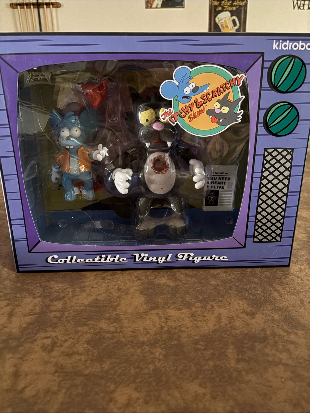 Kidrobot Itchy & Scratchy Collectible Vinyl Figures - Purple & Blue